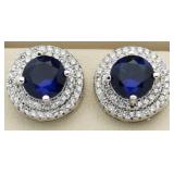 Brilliant 6.40 ct Sapphire Designer Earrings