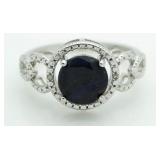 Genuine 2.21 ct Sapphire & Diamond Ring