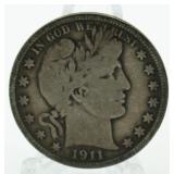 1911 Barber Silver Half Dollar