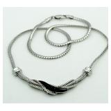 Black & White Diamond Accent Evening Necklace