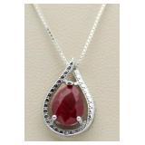 Genuine 2.66 ct Ruby & Diamond Accent Pendant