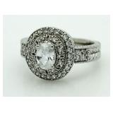 Oval 2.20 ct White Topaz Designer Ring