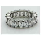 Emerald Cut 4.00 ct White Topaz Etternity Band