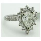 14kt Gold Pear Cut 2.89 ct Diamond Solitaire Ring