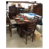 Standard Cherry Counterheight Table & 4 Barstools