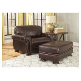 Ashley 504 XL LEATHER Chair & Ottoman