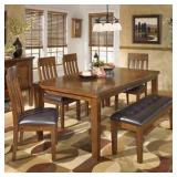 Ashley 594 Dining Room Table, 4 Chairs, & Bench