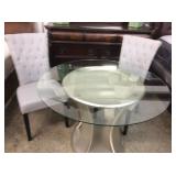 Ashley Glass Top Table & 2 Chairs