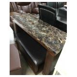 Ashley Faux Marble Desk & Bench