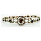 Vintage Style 10.44 ct Ruby & Sapphire Bracelet