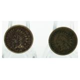 (2) 1859 & 1863 Copper Nickel Indian Cents