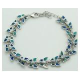 Australian Blue Opal Butterfly Tennis Bracelet