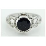 Genuine 2.51 ct Sapphire & Diamond Ring