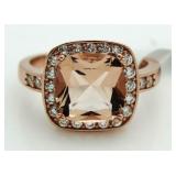 Cushion Cut 3.85 ct Morganite Designer Ring