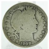 1908-O Barber Silver Half Dollar