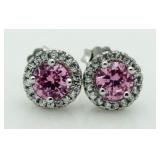 Gorgeous 2.00 ct Pink Sapphire Soltiaire Earrings