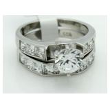 Brilliant 2.00 ct White Topaz 2 pc Bridal Set