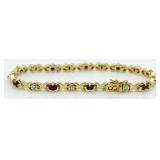 Genuine Ruby & Diamond Accent Tennis Bracelet