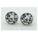 Bezel Set 2.00 ct White Topaz Solitaire Earrings