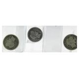 (3) Barber Silver Dimes 1900, 1914, 1916