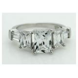 Emerald Cut 4.00 ct White Topaz Designer Ring