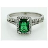 Quality Emerald 2 pc Bridal Set