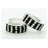 Black & White Designer Huggie Earrings