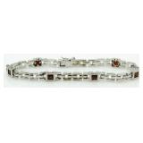 Panther Link Garnet Tennis Bracelet