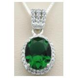 Oval 2.88 ct Emerald Designer Pendant