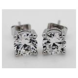 Brilliant 2.00 ct White Topaz Solitaire Earrings