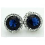 Stunning 4.00 ct Sapphire Solitaire Earrings