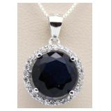 Stunning 3.00 ct Sapphire Solitaire Pendant