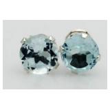 2.00 ct Blue Topaz Solitaire Earrings