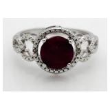 Genuine 2.21 ct Ruby & Diamond Accent Ring