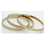 (3) 18kt GP Bangle Bracelets