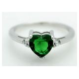 Beautiful Emerald Heart Childs Ring