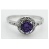 Briliant 1.25 ct Amethyst Solitaire Ring