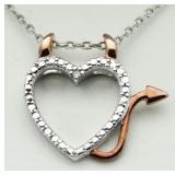 Diamond Accent Devil Heart Pendant