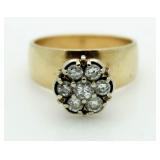 14kt Gold 1/2 ct Antique Diamond Cluster Ring