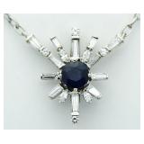 18kt Gold Antique 6.50 ct Sapphire & Diam Necklace