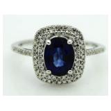 10kt Gold Oval 2.75 ct Sapphire & Diamond Ring