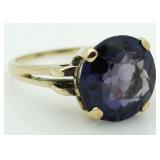 14kt Gold 5.50 ct Genuine Flourite Solitaire Ring