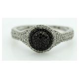 10kt Gold Black & White Diamond Designer Ring