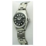 Ladies Oyster Date Black Dial Rolex Watch