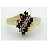 10kt Gold Ruby & Diamond Ring