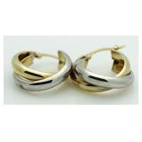 14Kt Gold Two-tone Hoop Earrings