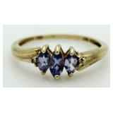 10kt Gold Tanzanite & Diamond Ring