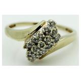 10kt Gold Diamond Waterfall Ring