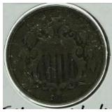 1868 Reverse of 67 Shield Nickel