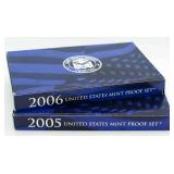 (2) 2005 & 2006 US Mint Proof Sets